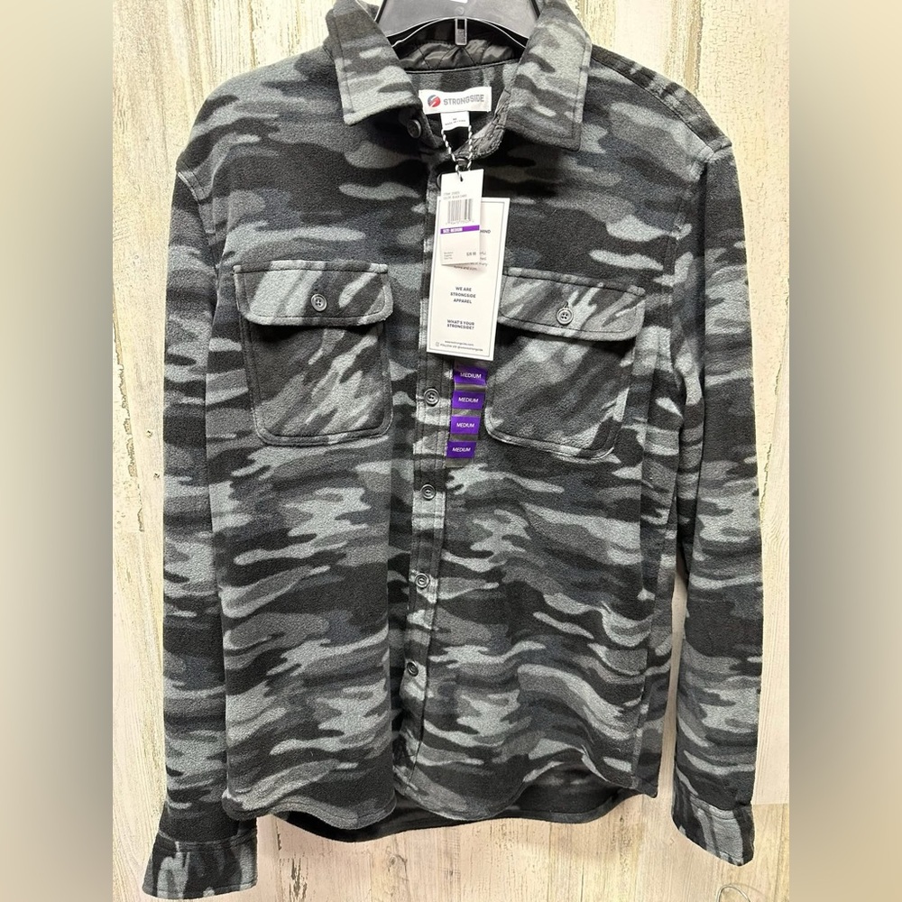 Strongside camo camouflage fleece jacket men’s medium nwt